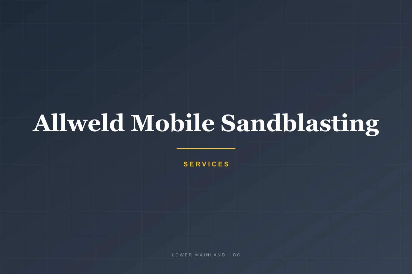 Allweld Mobile Sandblasting
