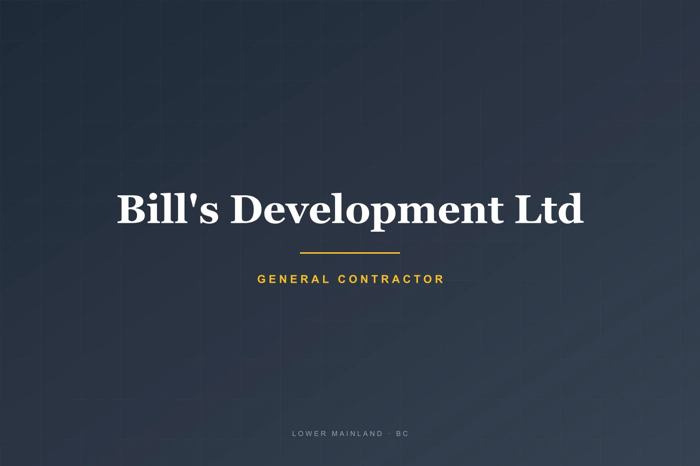 Bill's Development Ltd
