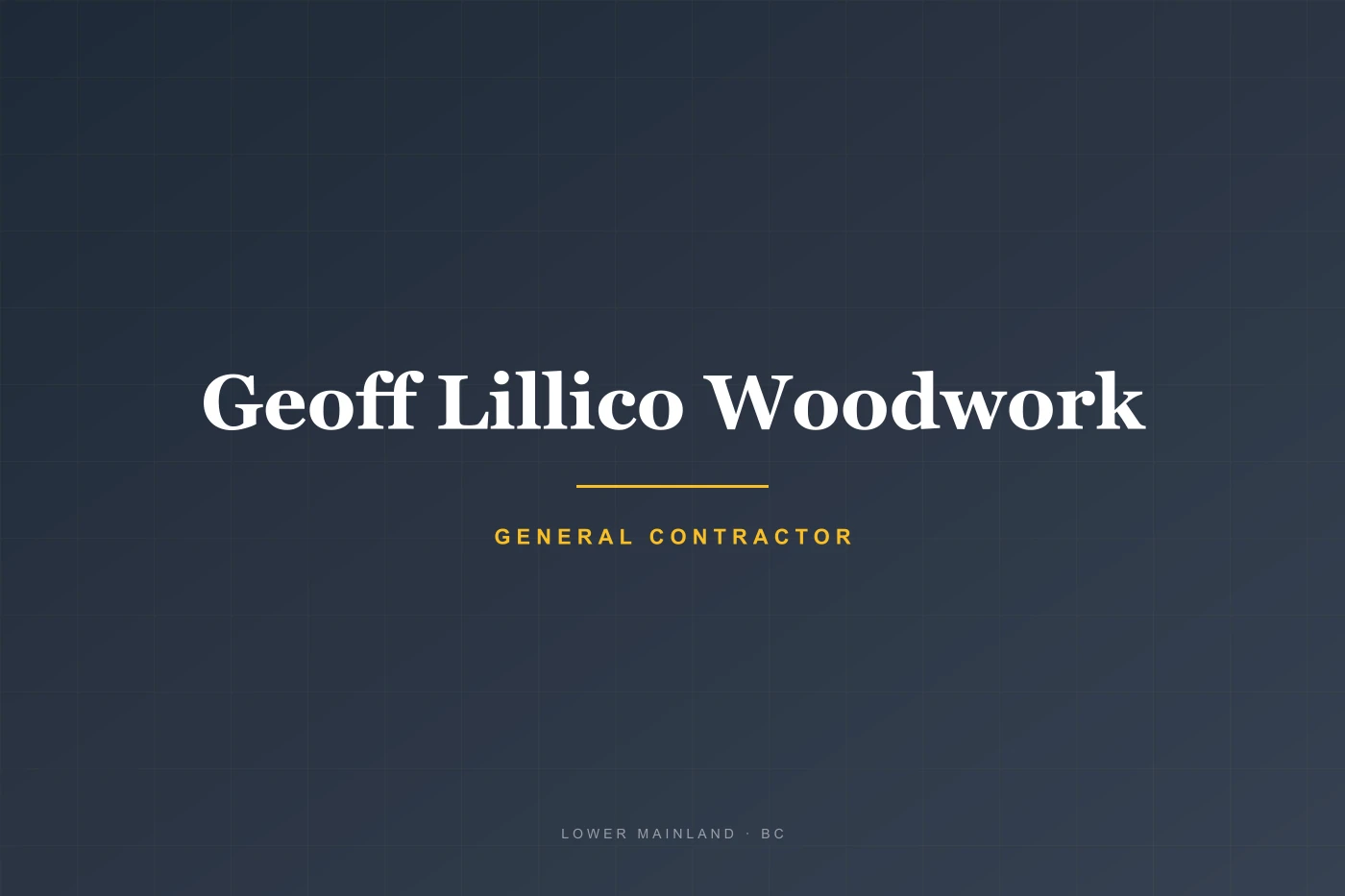 Geoff Lillico Woodwork